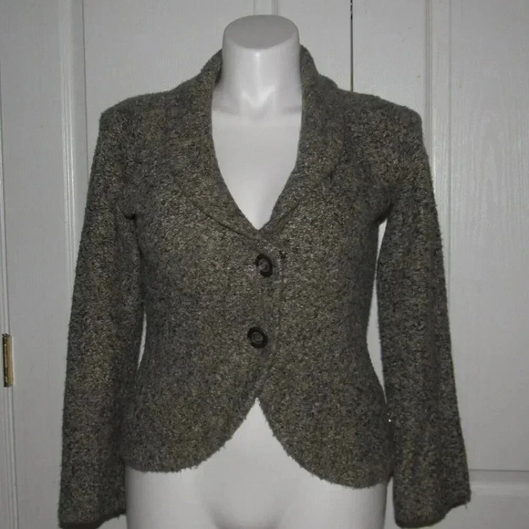 CABI Shawl Collar Knit Button Front Brown Tan Cardigan Style #340 Jacket Size M - Picture 1 of 6